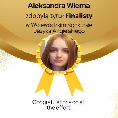 Finalistka Wojewódzkiego Konkursu Języka Angielskiego